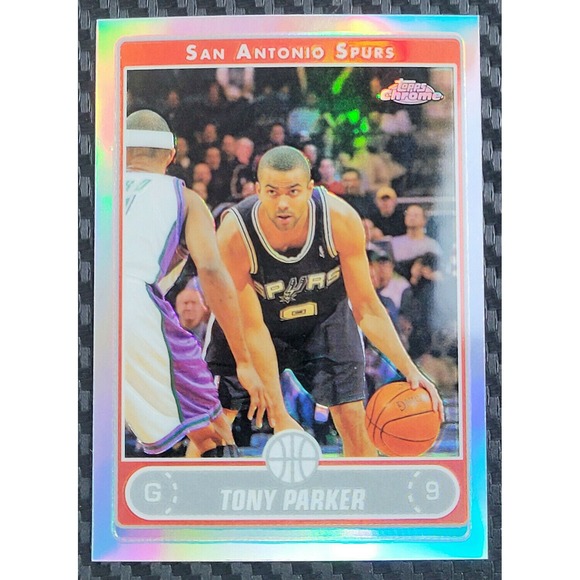2006-07 TOPPS CHROME TONY PARKER REFRACTOR SAN ANTONIO...